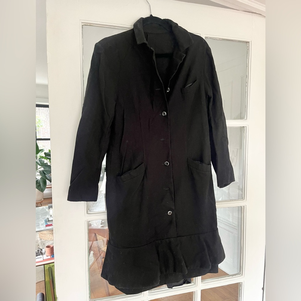 Elegant Black Women's Vintage Wool Dress